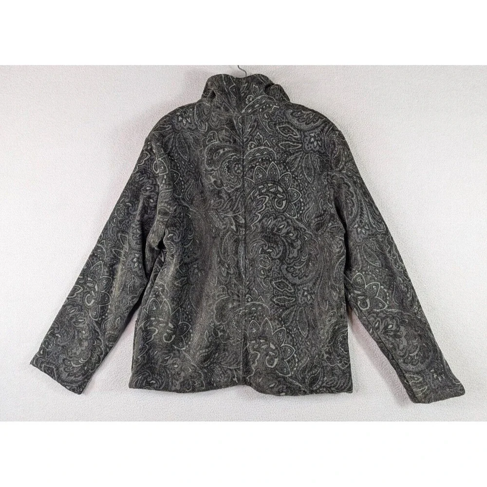 Orvis Jacket Women's Size M Paisley Button‎ Front Long Sleeve Boho Deep Green